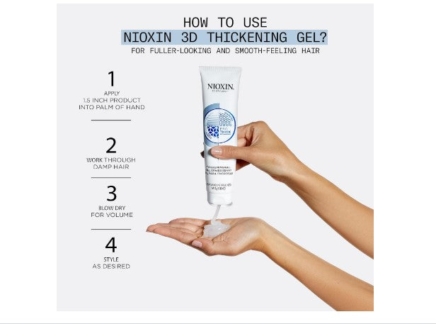 Nioxin Thickening Gel, Strong Hold and Texture for Thinning Hair Smooth-Feeling