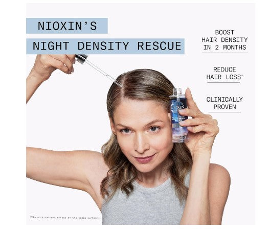 Nioxin Night Density Rescue, Leave-In Night Treatment, Antioxidant Serum for Hair Density and Thickness, 2.4 fl oz